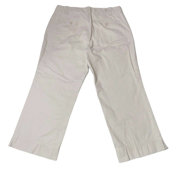 LILLY PULITZER Sz 6 Women Khaki Main Line Fit Cropped Chino Capri Pants Jeans - Picture 2 of 9